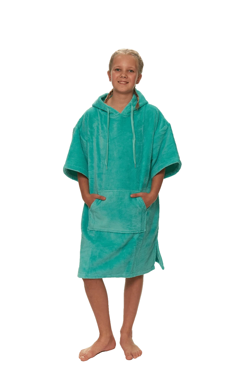 Juniorské plážové pončo, 11-14 let, Tyrkysová