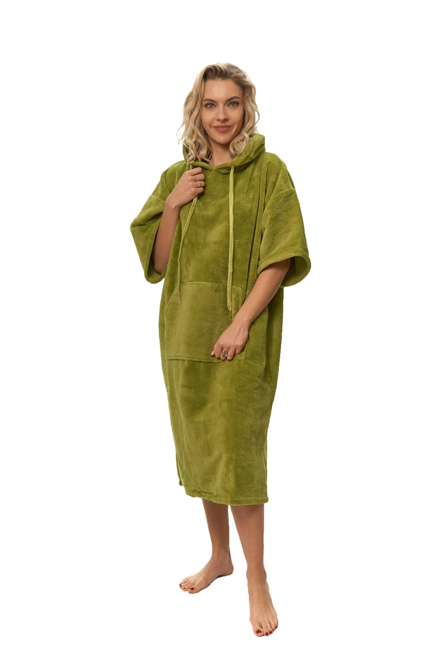 Dámské plážové pončo, Olivově zelená
