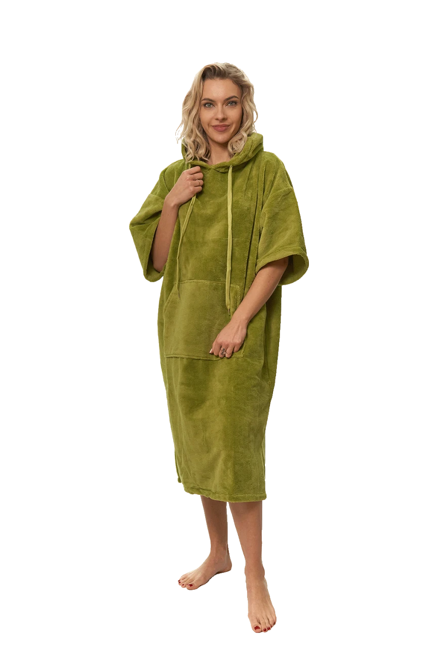 Dámské plážové pončo, Olivově zelená