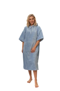 Dámské plážové pončo, Mlžná modř