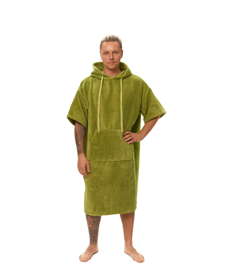 Pánské plážové pončo, Olivově zelená