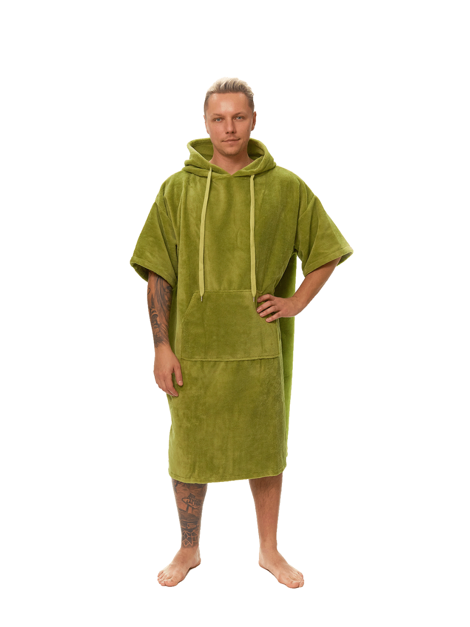 Pánské plážové pončo, Olivově zelená