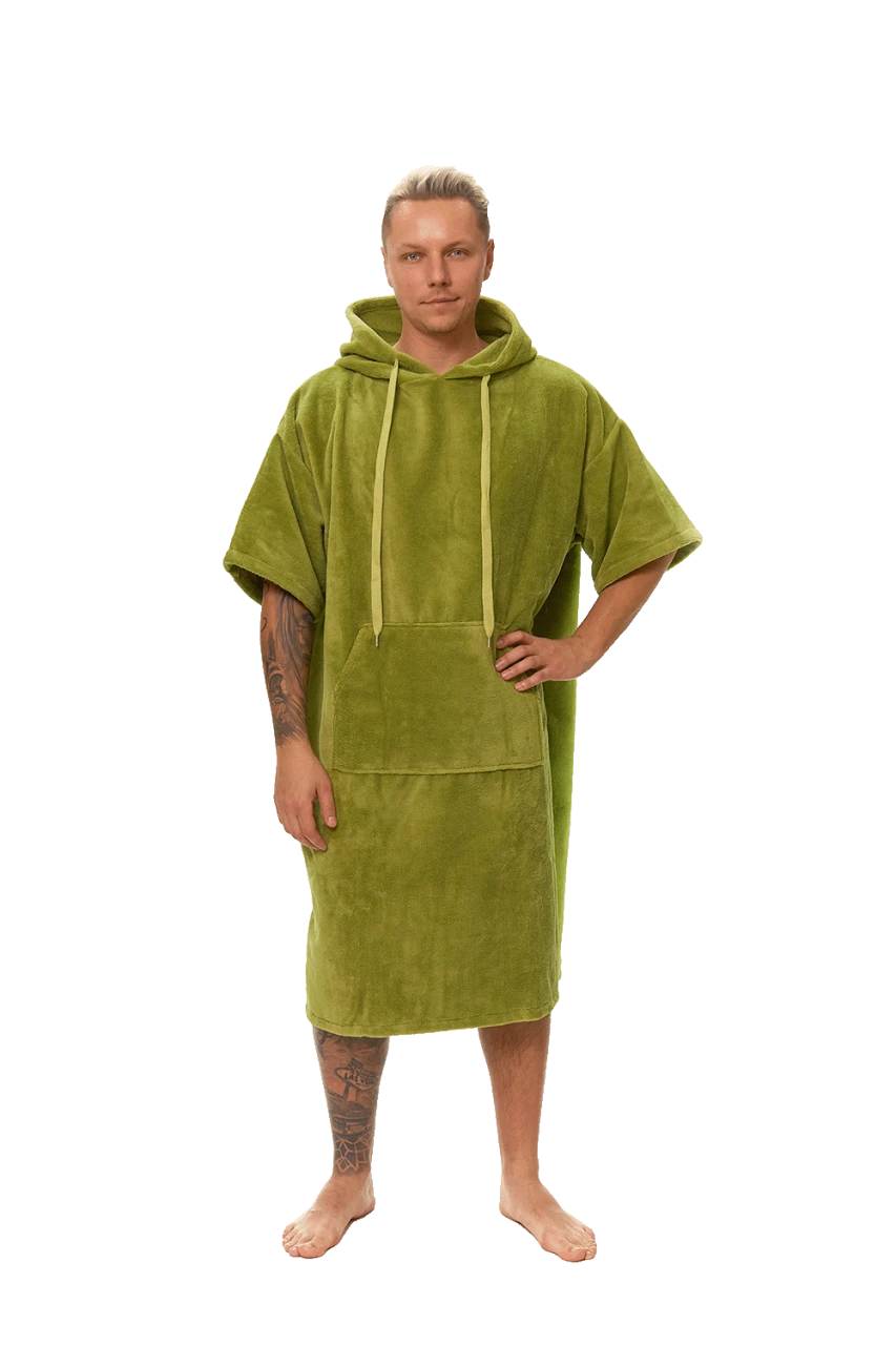 Pánské plážové pončo, Olivově zelená