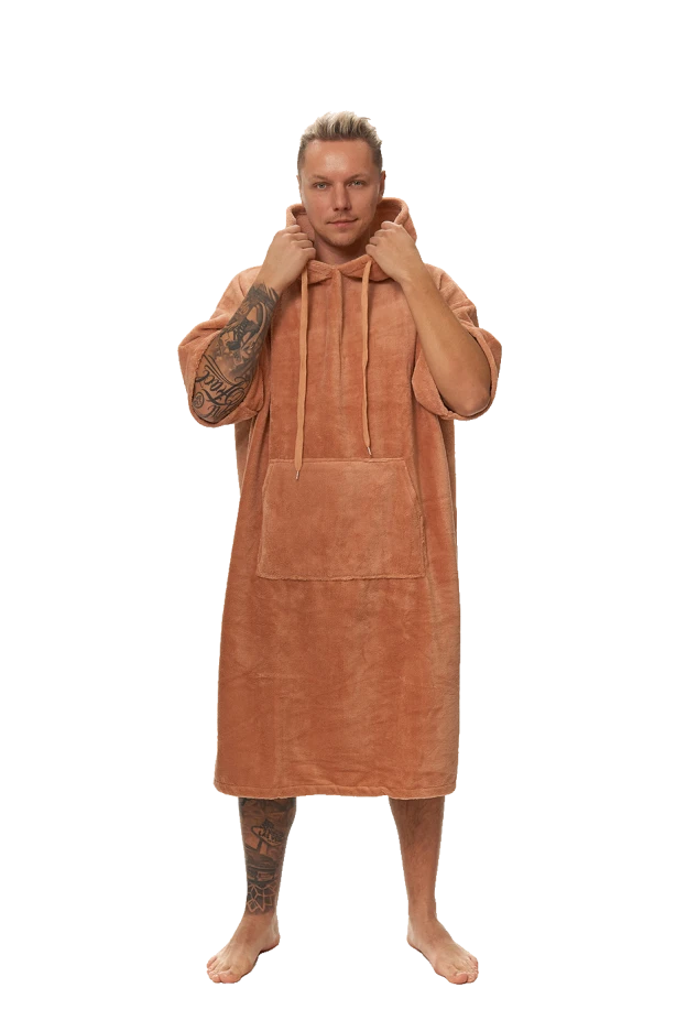 Pánské plážové pončo, Terakotová