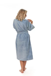 Dámský župan střihu kimono světle modrý zadní pohled