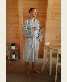 Pánský bambusový župan Kimono, Kamenná šedá