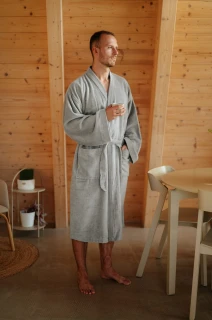 Pánský bambusový župan Kimono, Kamenná šedá
