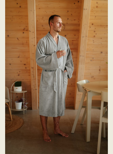 Pánský bambusový župan Kimono, Kamenná šedá