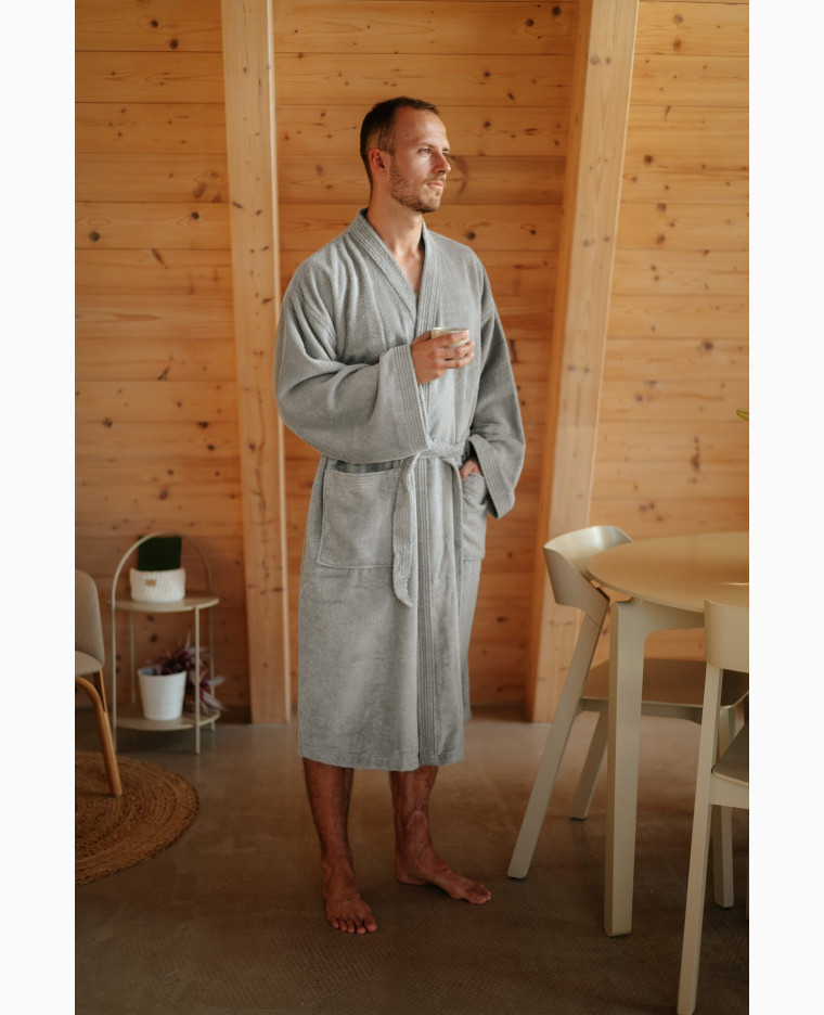 Pánský bambusový župan Kimono, Kamenná šedá