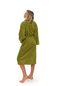 Dámský župan střihu kimono zelený - zadní pohled celá postava