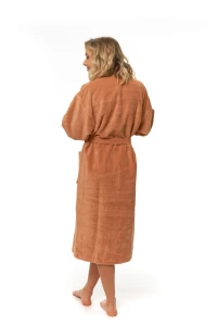 Dámský župan střihu kimono oranžový zadní pohled