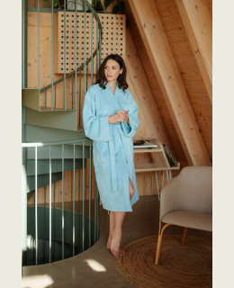 Dámský bambusový župan Kimono, Mlžná modř