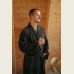 Pánský bambusový župan Kimono, Antracit