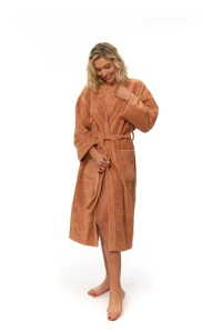 Dámský župan střihu kimono oranžový přední pohled