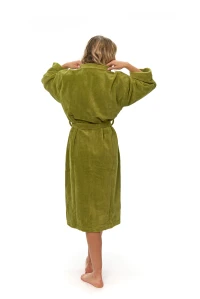 Dámský župan střihu kimono zelený zadní pohled