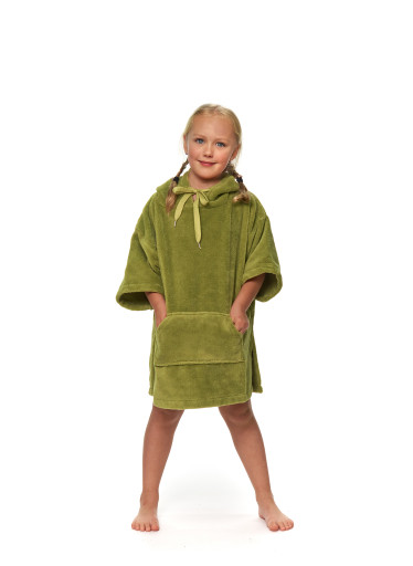 Dětské plážové pončo, 3-5 let, Olive Green