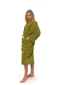 Dámský župan střihu kimono zelený - boční pohled