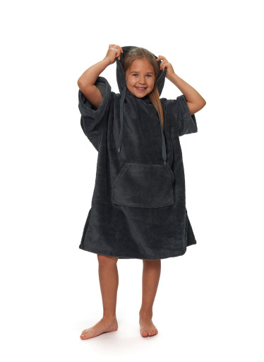 Dětské plážové pončo, 6-10 let, Cool Gray