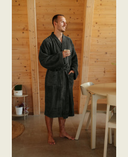 Pánský bambusový župan Kimono, Antracit