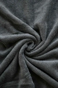 Detail materiálu tmavě šedý bambusový župan střihu kimono