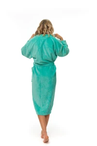 Dámský župan střihu kimono tyrkysový zadní pohled