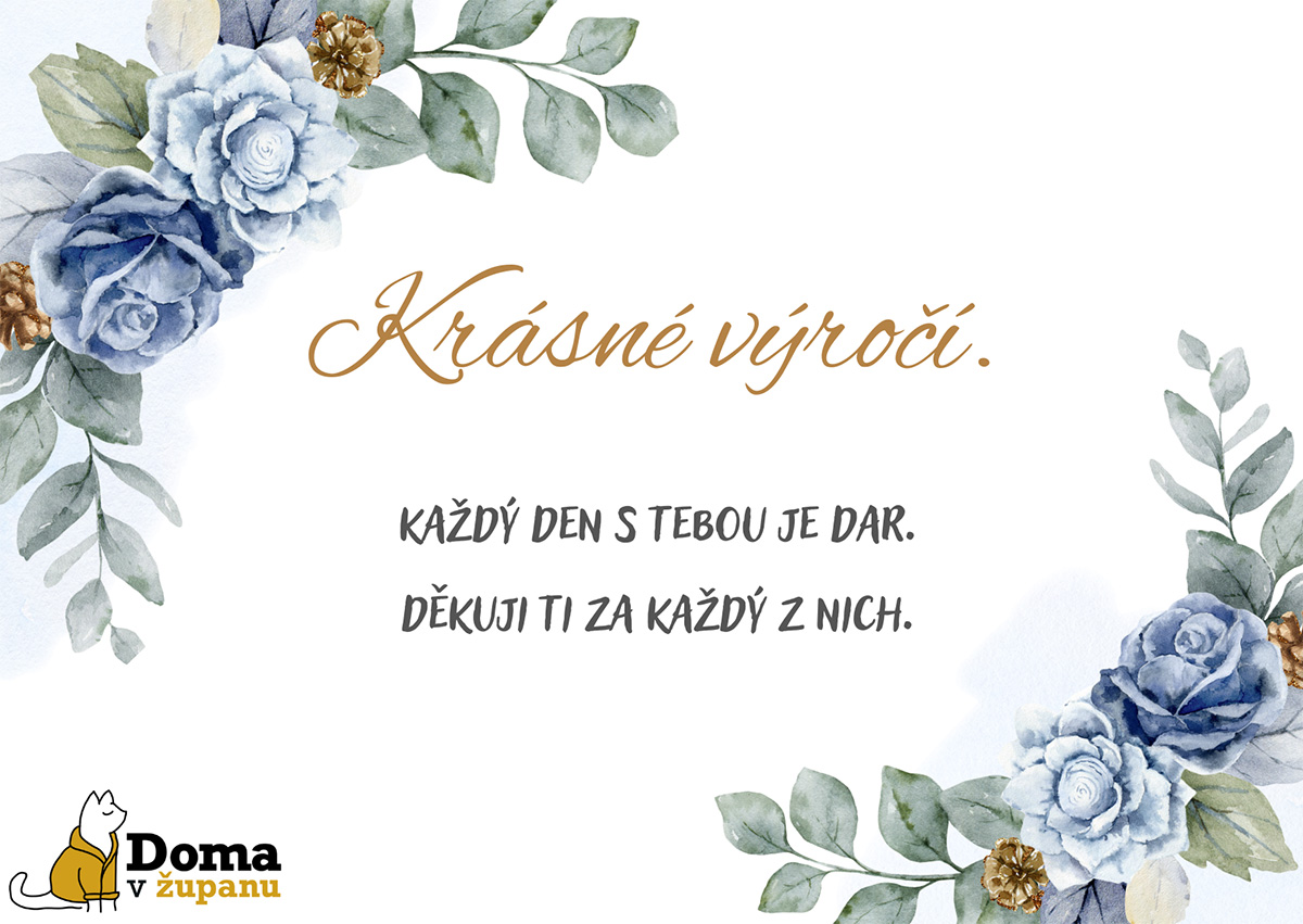 Dárková kartička: Přání k výročí pro ženu