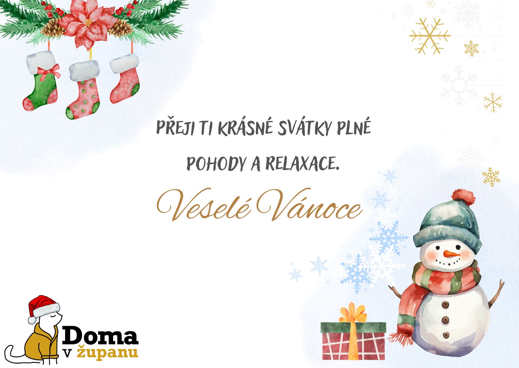 Dárková kartička: Přání Veselé Vánoce