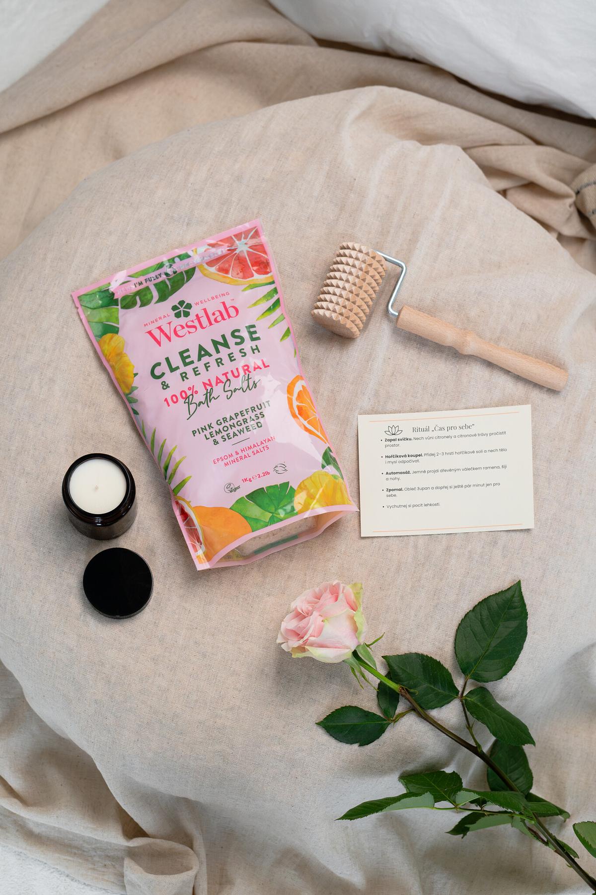 Rituál Čas pro sebe – sůl Cleanse, váleček a kartička