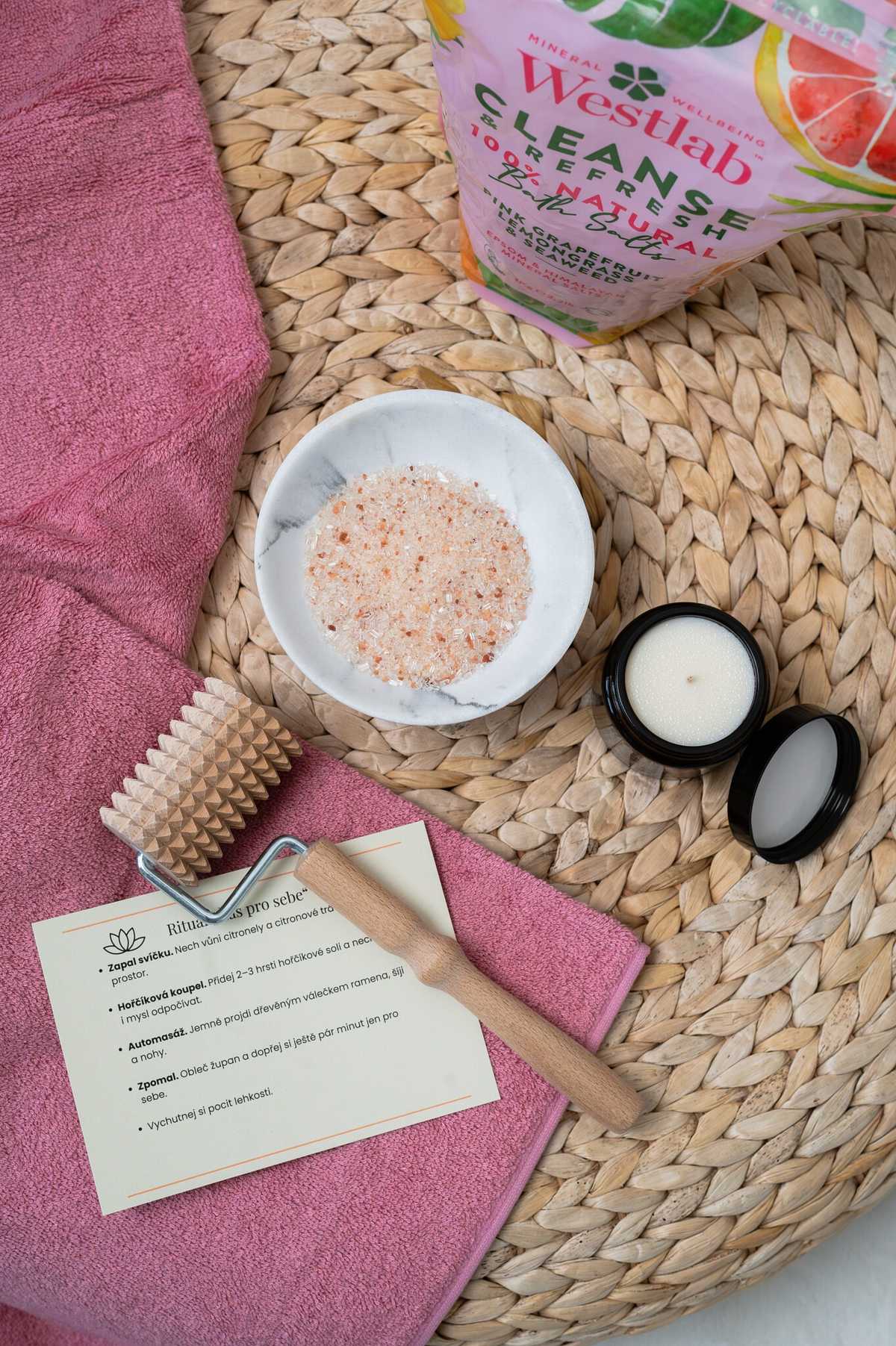 Rituál Čas pro sebe – svíčka, koupel a automasáž